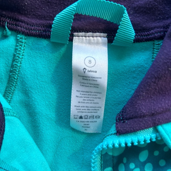 Ivivva zip up jacket, girls size 8 - Picture 2 of 3